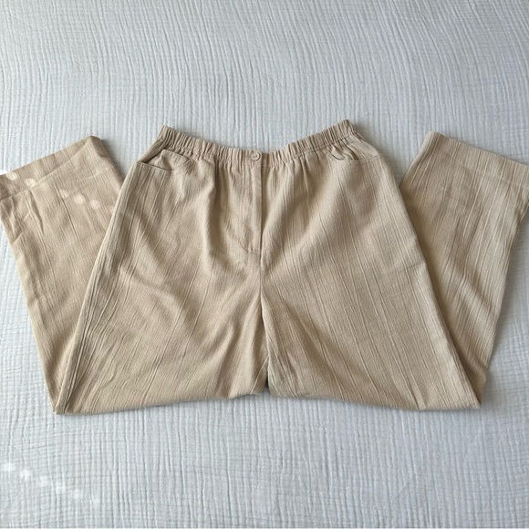 Vintage minimalist relaxed beige pants - Picture 1 of 5